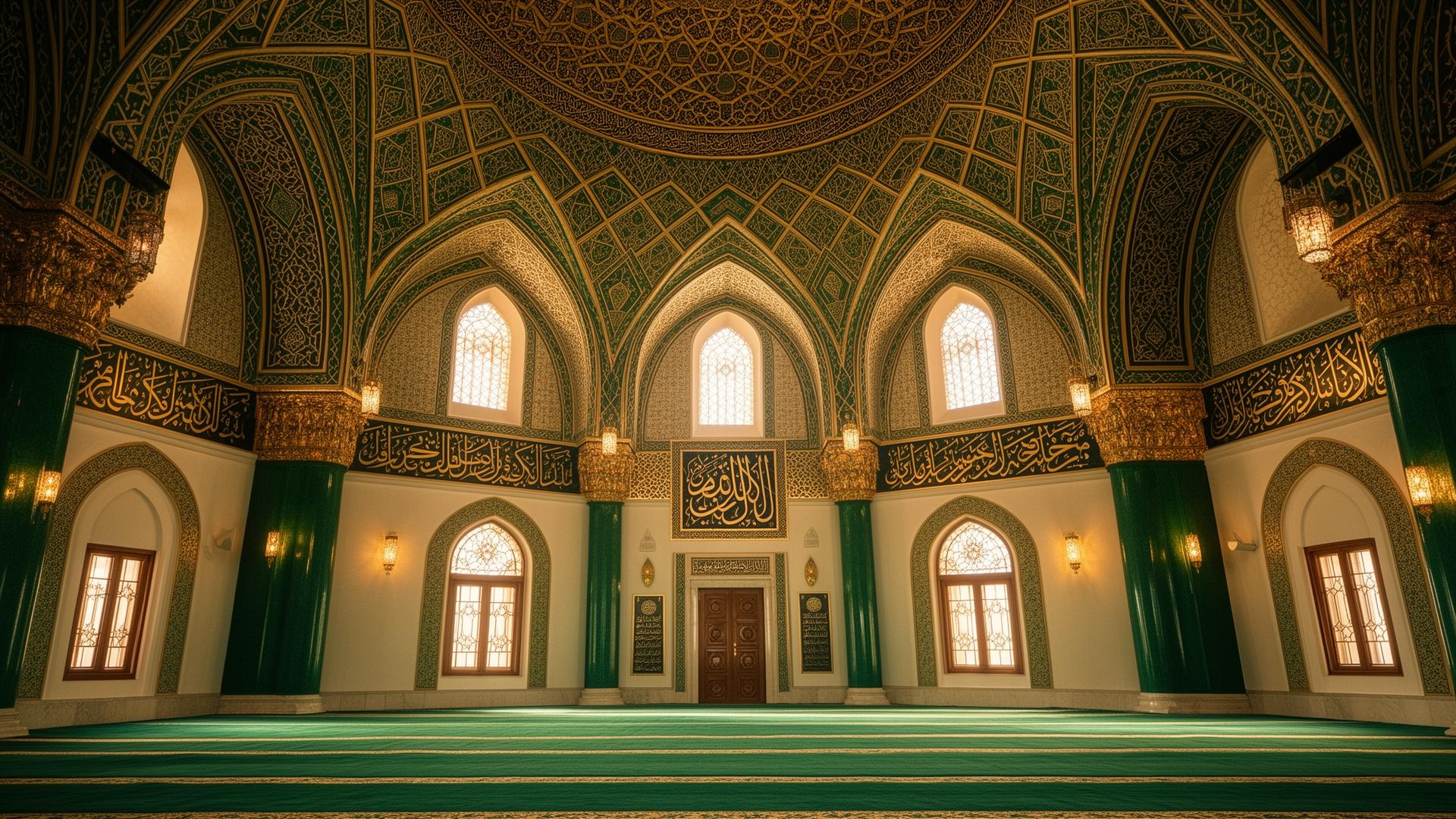 Modern mosque interior